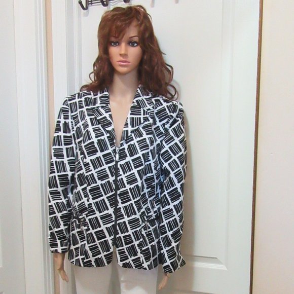 Blazer Black /White Tan Jay petite possible Xlarge - Picture 2 of 15